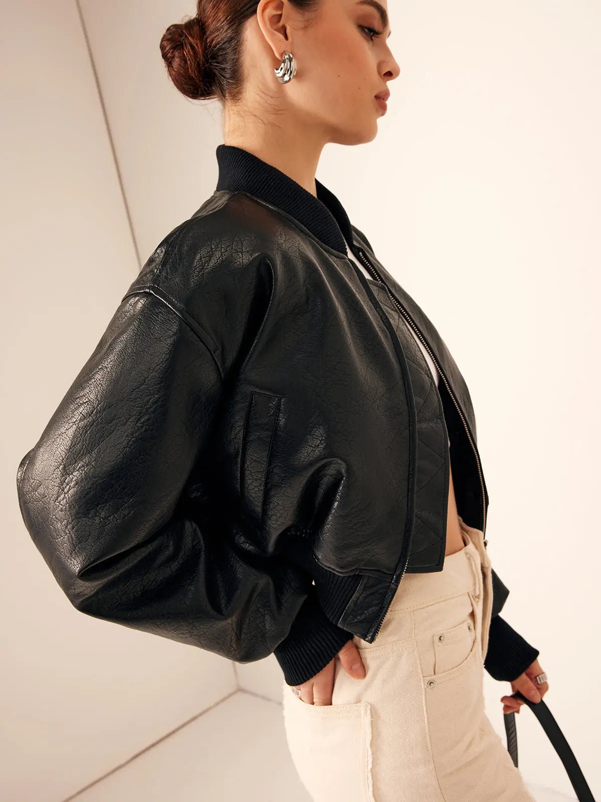 Women's Jacket — Short Length Zipper Closure Zipper Pockets