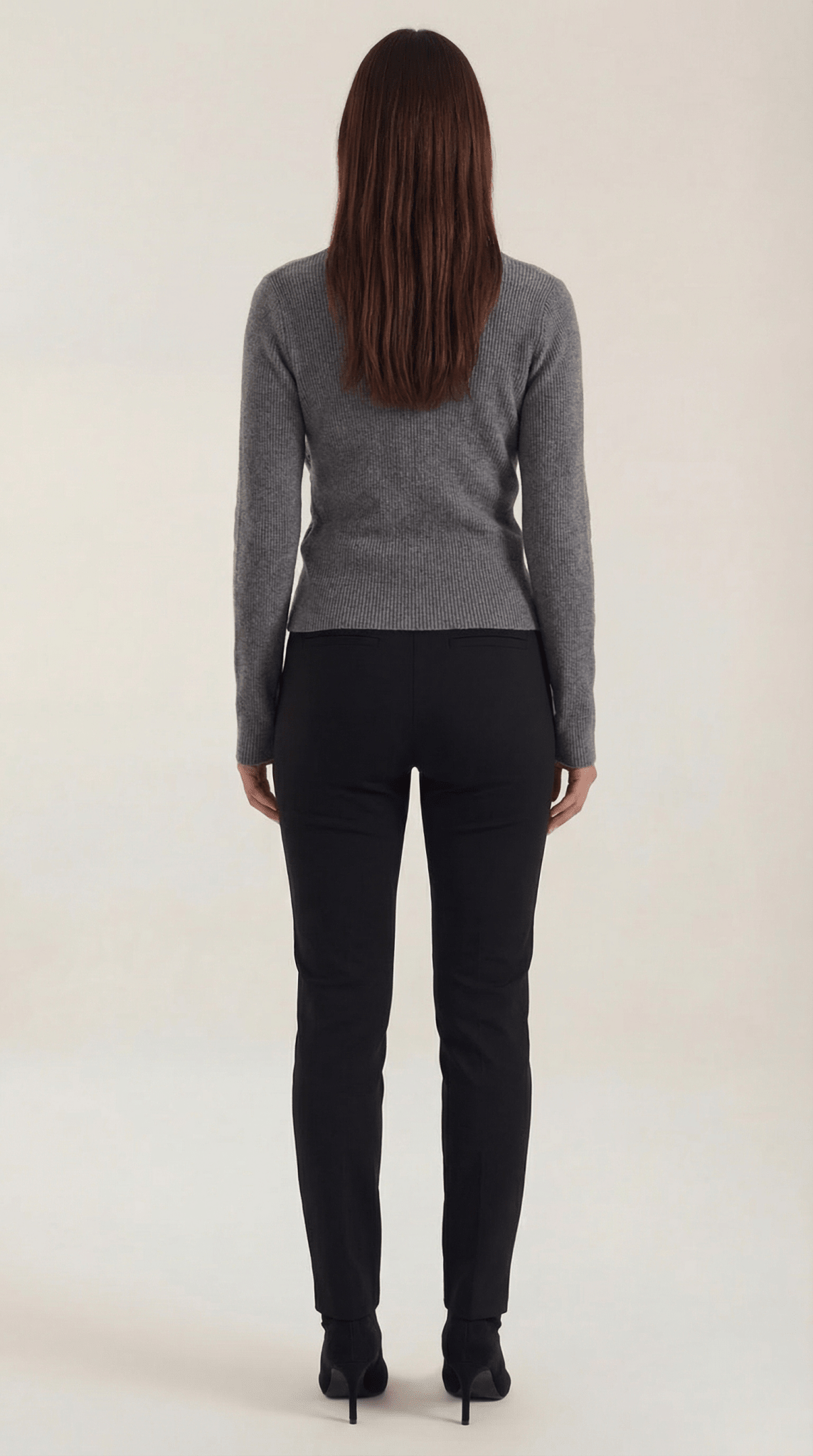 Women's Jumper — Close Fit Wrap Neckline Collar Design
