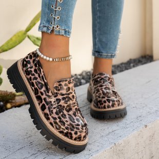 Women's Loafers — Slip-On Thick Sole Tread Outsole Design