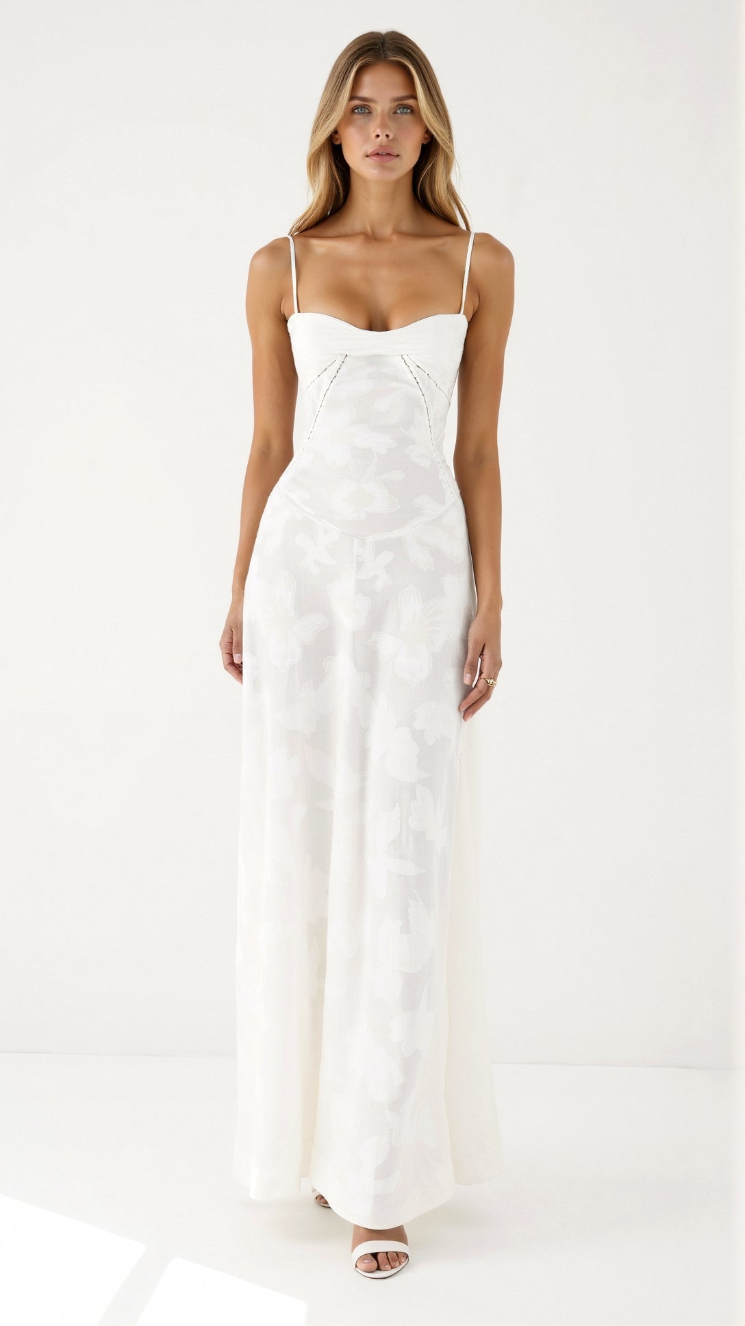 Women's Maxi Dress — Spaghetti Strap Corset Bodice Design
