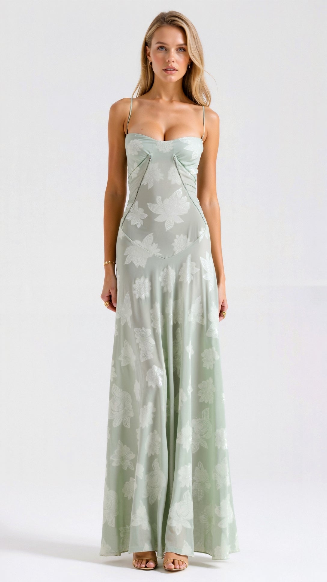 Women's Maxi Dress — Spaghetti Strap Corset Bodice Design