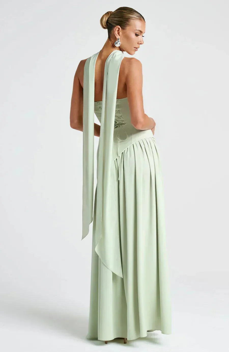 Women's Maxi Dress — Strapless High Slit Figure Hugging Fit