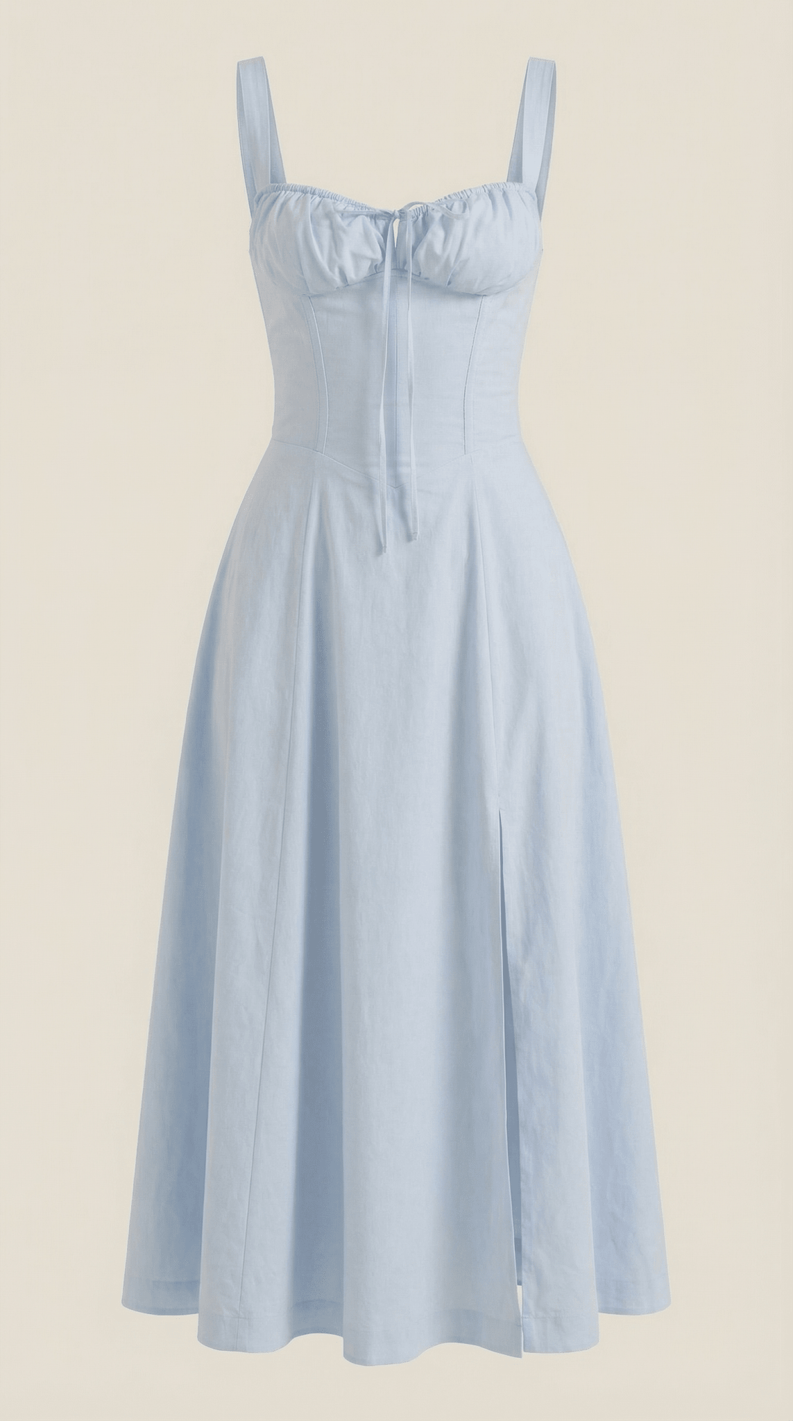Women's Midi Dress - A-Line Sweetheart Neckline Lace-Up Front