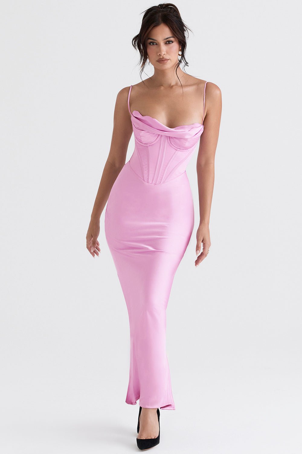 Women's Mini Dress — Bodycon Fit Pleated Tie-Back Closure