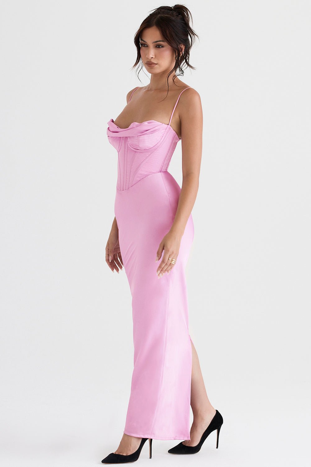 Women's Mini Dress — Bodycon Fit Pleated Tie-Back Closure