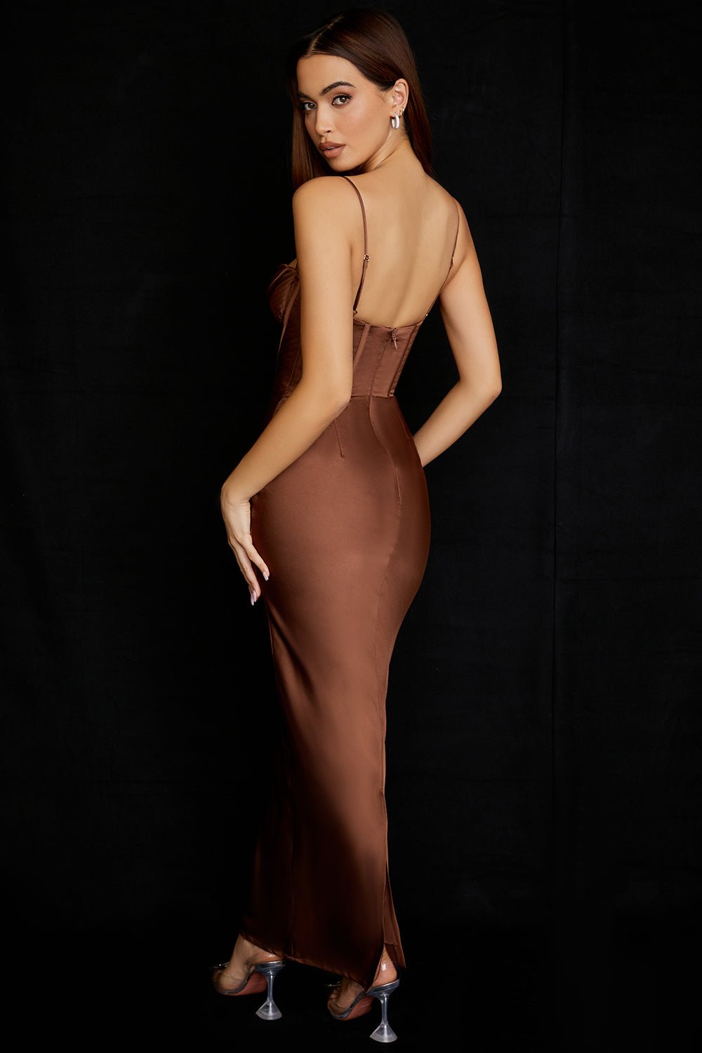 Women's Mini Dress — Bodycon Fit Pleated Tie-Back Closure