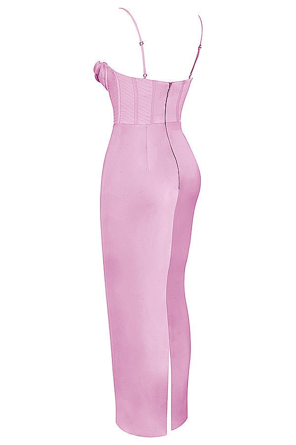 Women's Mini Dress — Bodycon Fit Pleated Tie-Back Closure