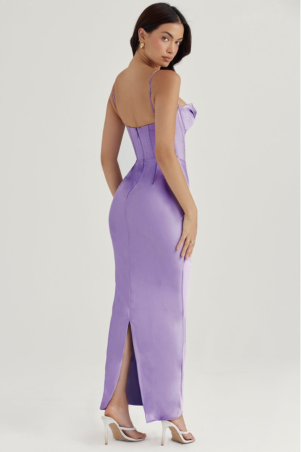 Women's Mini Dress — Bodycon Fit Pleated Tie-Back Closure