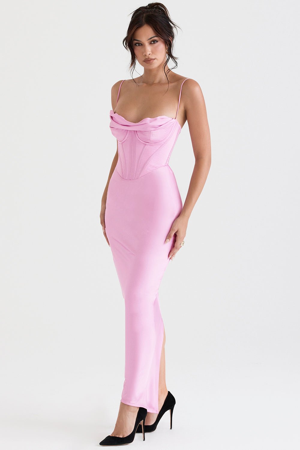 Women's Mini Dress — Bodycon Fit Pleated Tie-Back Closure
