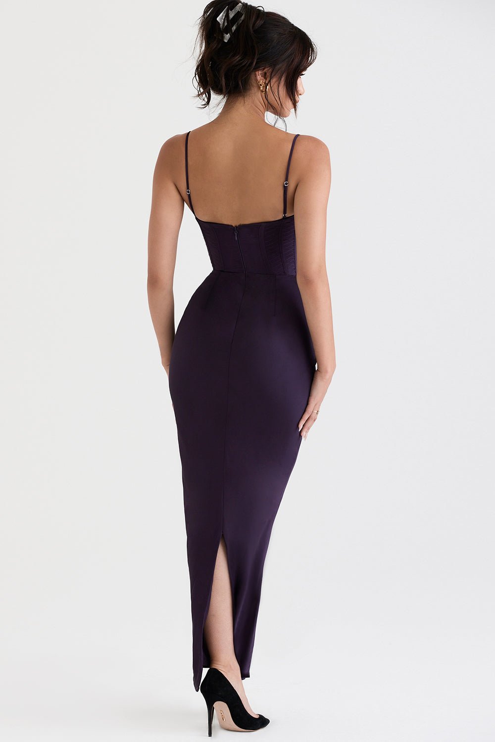 Women's Mini Dress — Bodycon Fit Pleated Tie-Back Closure