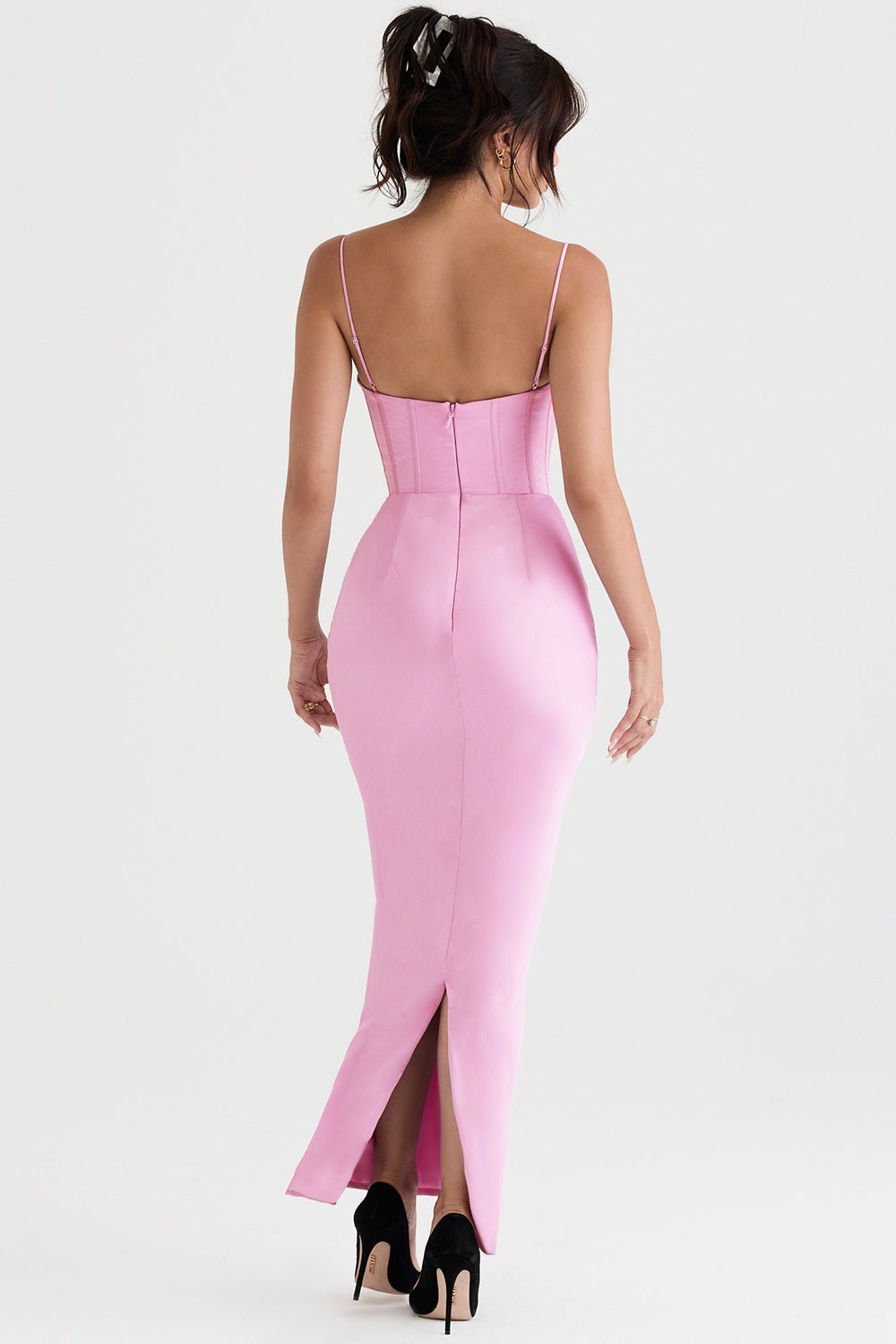 Women's Mini Dress — Bodycon Fit Pleated Tie-Back Closure