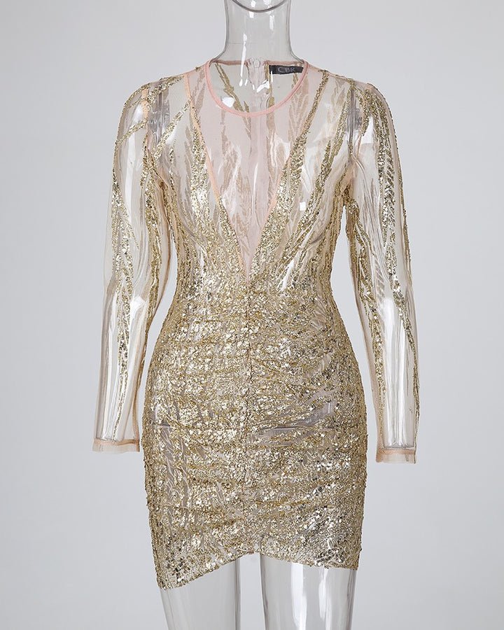 Women's Mini Dress — Bodycon Fit Ruched Detail Design