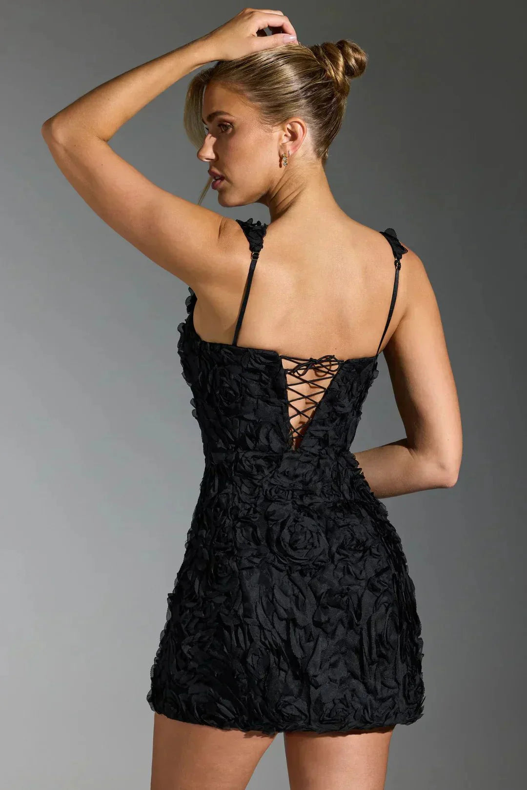 Women's Mini Dress — Bodycon Fit Square Neckline Long Sleeves
