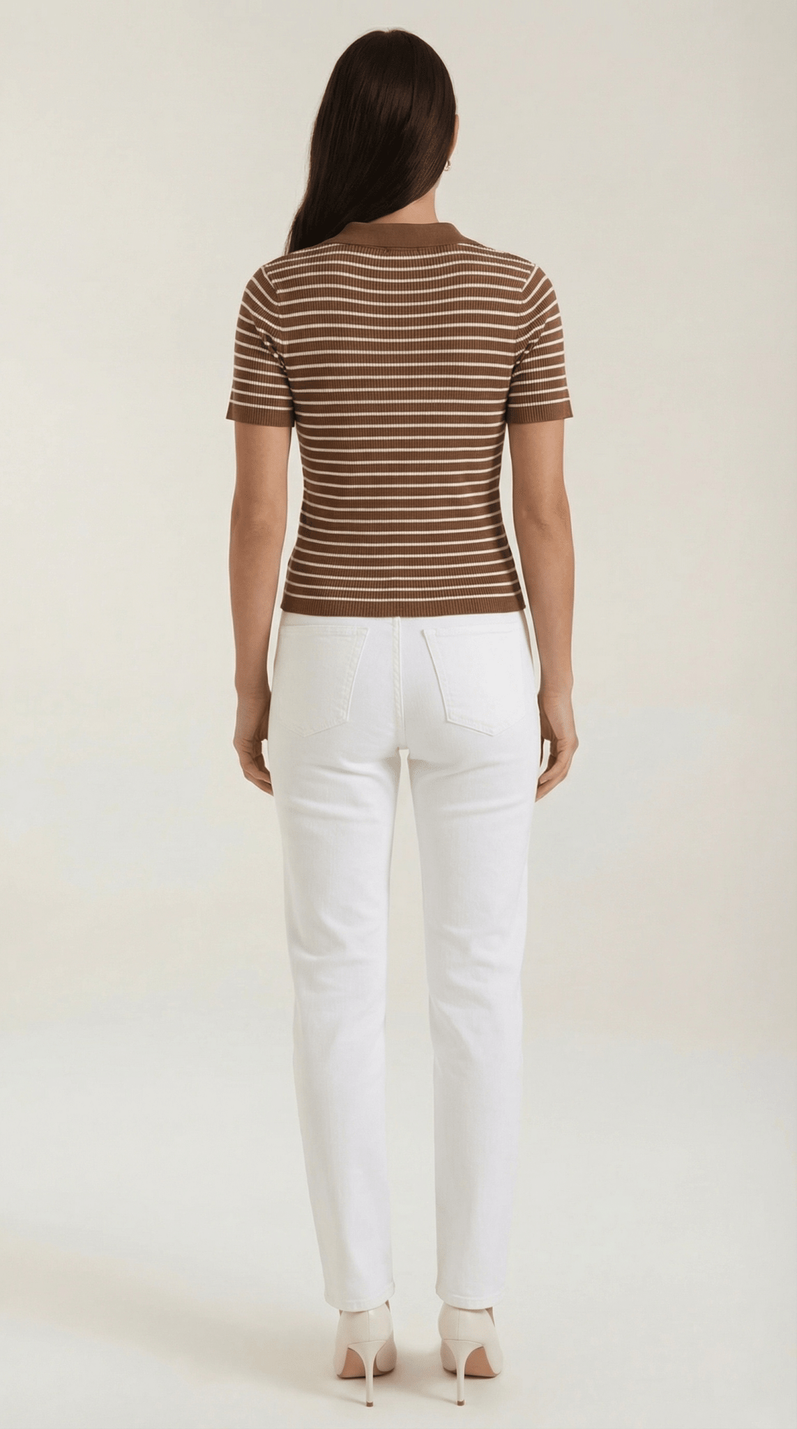Women's Polo Shirt — Front Button Placket Collar Design