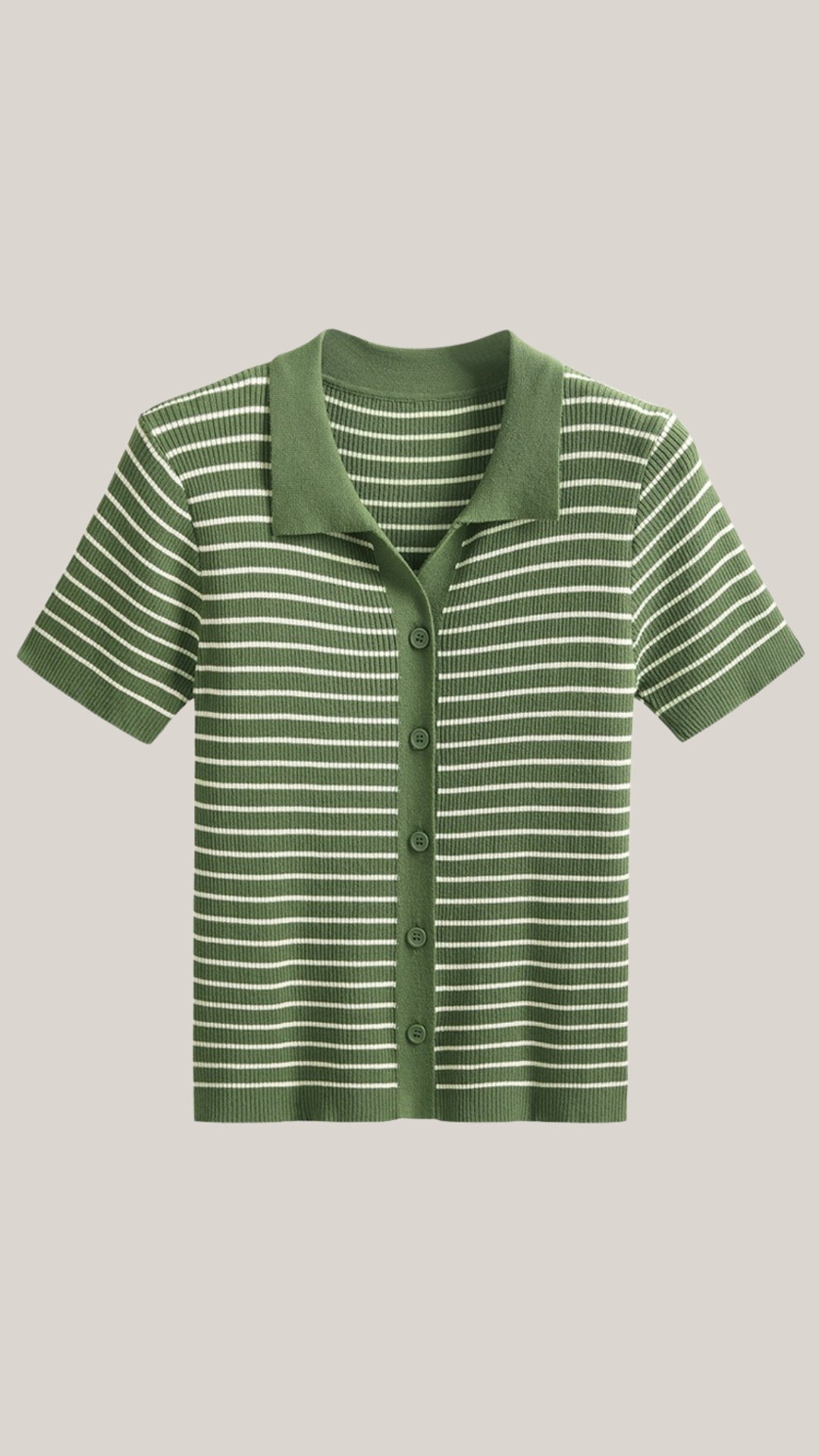 Women's Polo Shirt — Front Button Placket Collar Design