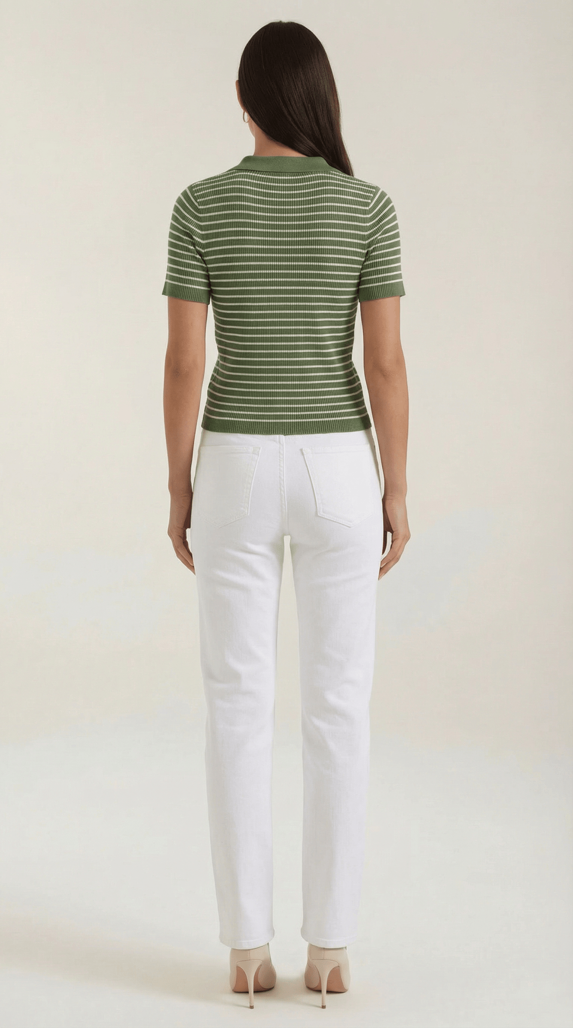 Women's Polo Shirt — Front Button Placket Collar Design