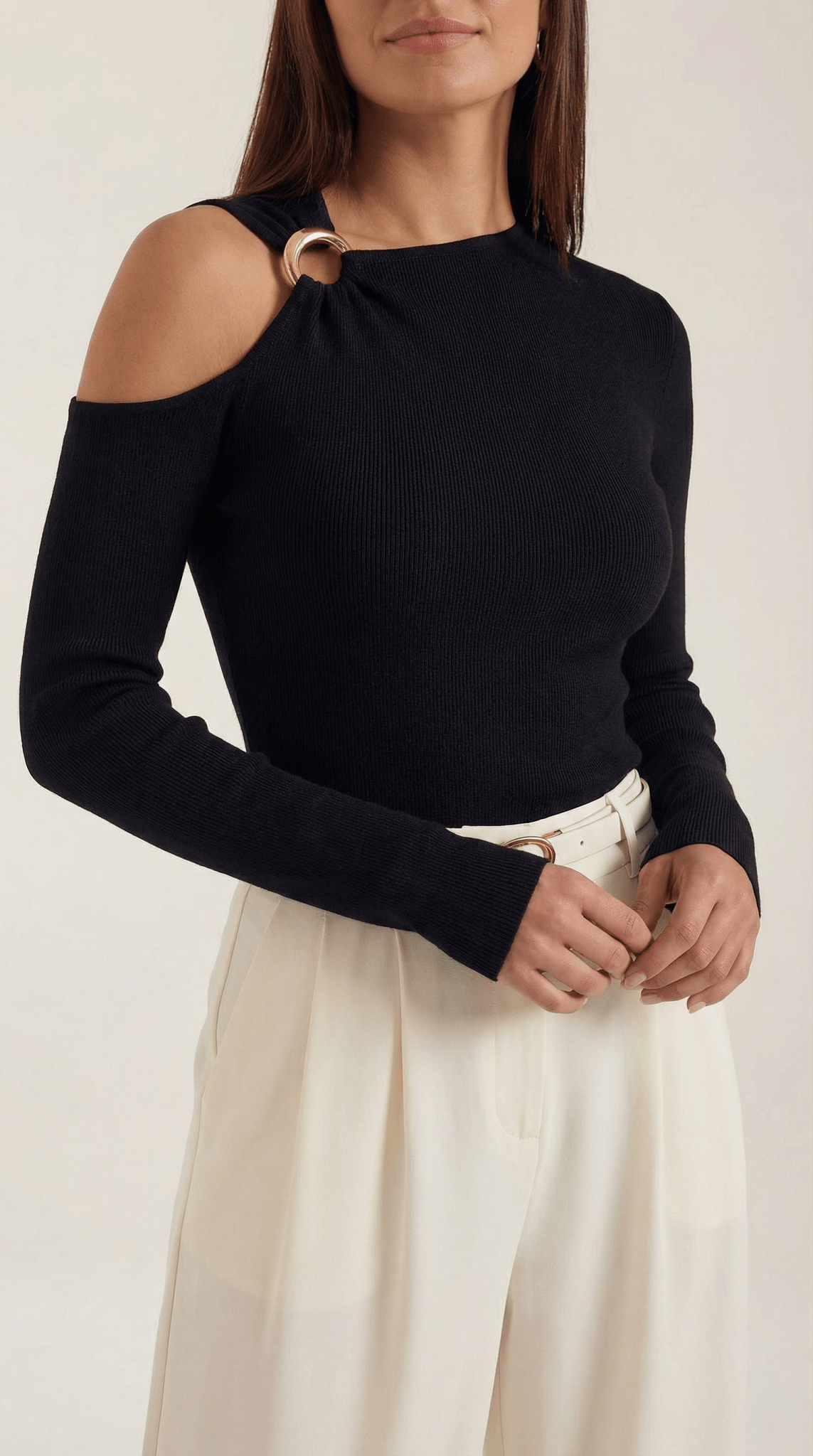 Women's Top — Sleeveless One Shoulder Asymmetric Neckline