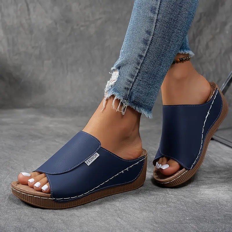 Women's Wedge Sandals — Slip-On Open Toe Platform Design