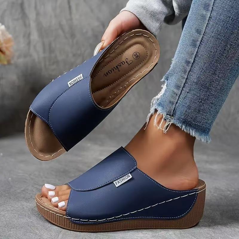 Women's Wedge Sandals — Slip-On Open Toe Platform Design