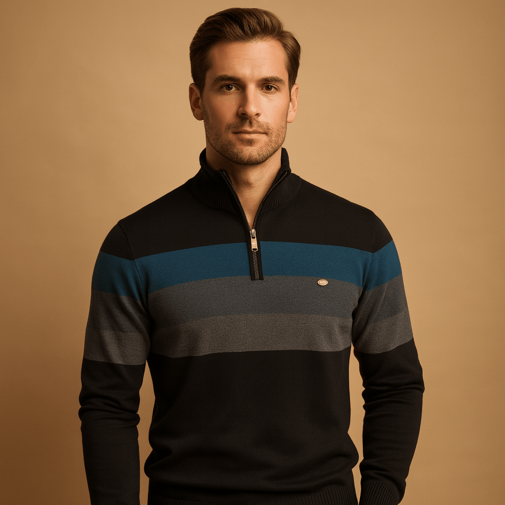 Zip-up Pullover Men Relaxed Casual Fit